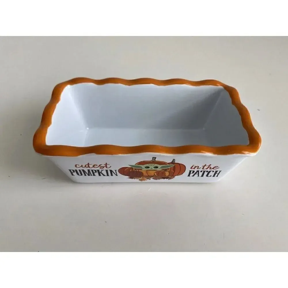 Star Wars Grogu Baby‎ Yoda Pumpkin Fall MINI Loaf Bread Baking Pan Dish Ceramic